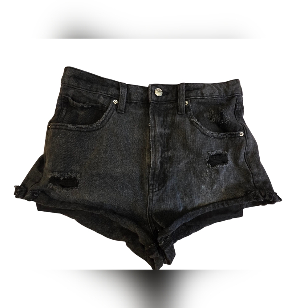 Wild Fable - Size 8 - Ripped Jean Shorts - Black - Highest Rise Shorts